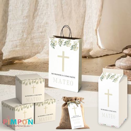 Kit Imprimible Comunion Confirmacion 3 - Texto Editables