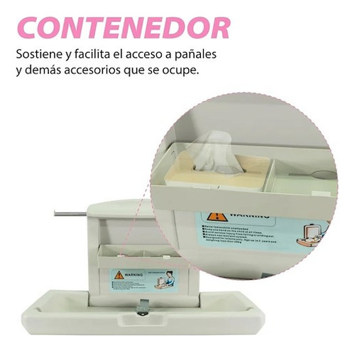 Cambiador De Pared Rebatible Plegable Para Bebes Seguridad P