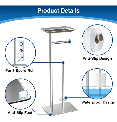 Soporte De Soporte De Papel Higiénico Con Estante De Almacen