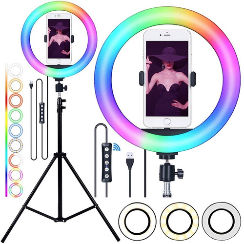 Ring Light Anel Led Luz Iluminador Rgb Colorido Hing Light