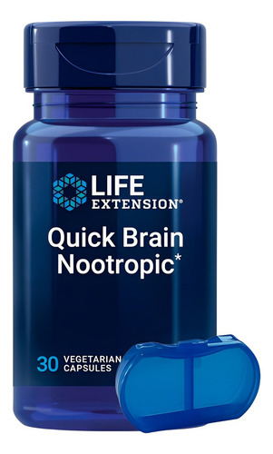 Nootrópico Quick Brain Life Extension 30 Caps+ Porta Cápsula Sabor Sem sabor