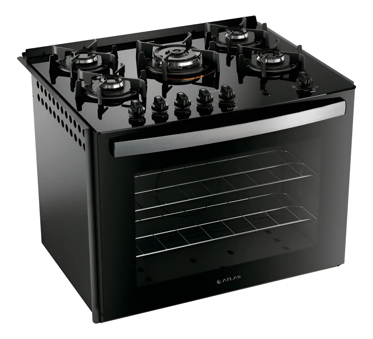 Fogão De Embutir 5 Bocas Atlas Utop Tripla Chama Cor Preto