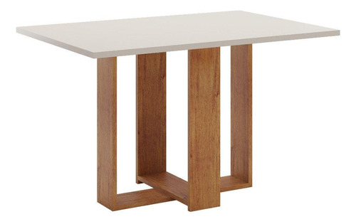 Mesa De Jantar Viero Milani Mdp 6 Pessoas 120x80cm Cor Mel/blonde