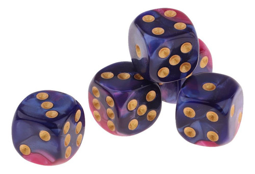 5 Piezas De Dados Para Práctica Matemática De Azul Morado