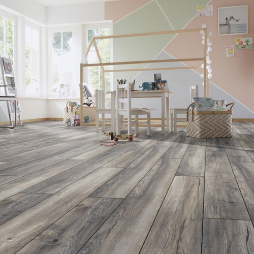Piso Flotante Kronotex 12mm X 188mm X 1380m - Caja 1,30m2 Roble Harbour Grey 3572