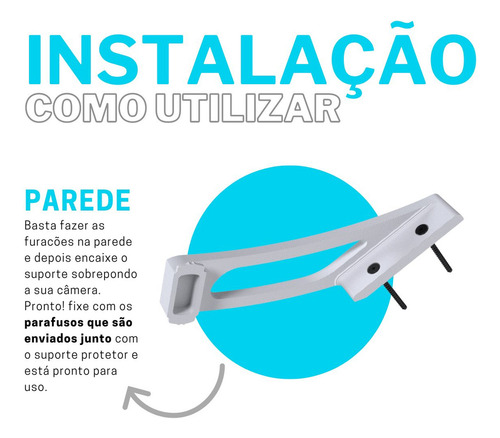 Suporte Quina Parede P/ Câmera Positivo Smart 360 Bot 2a Gen