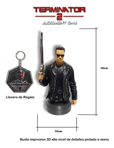 Terminator Figura 3d Muñeco Personaje Busto 16cm