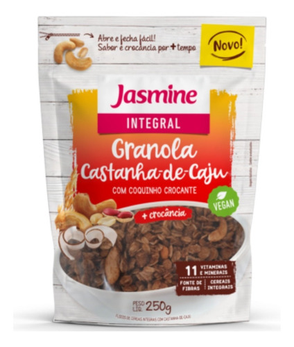 Granola Integral Castanha De Caju Com Coquinho 250g Jasmine