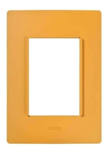 Placa 3 Módulos Amarillo Ambar Con Soporte Blanco Simon 26