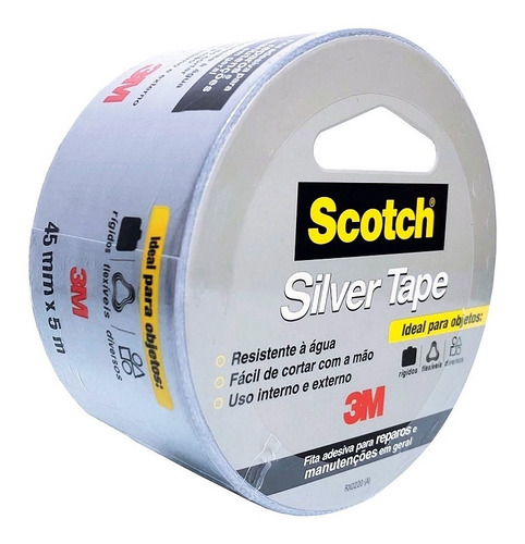 Fita 3m Tape Scotch Silver Tape  45mm X 5m