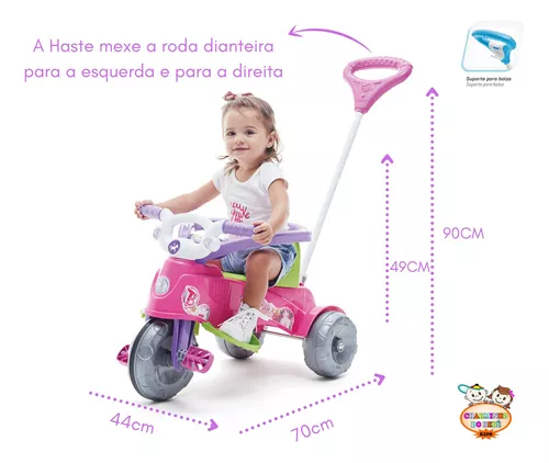 Triciclo Infantil com Empurrador Velotrol Calesita Motoca Infantil