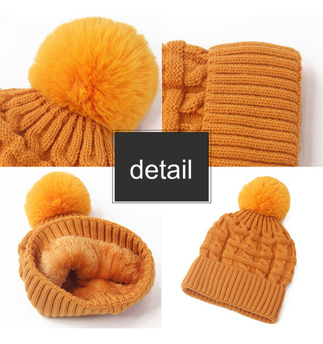 Gorro De Punto Pompom Para Mujer, Gorro De Invierno Con Form