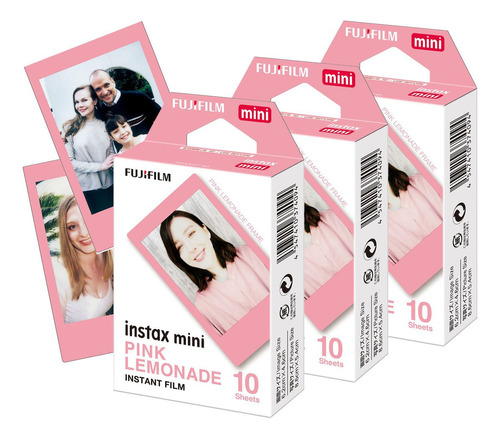 Filmes Fotográficos Pink Lemonade Para Instax Mini 30 Fotos