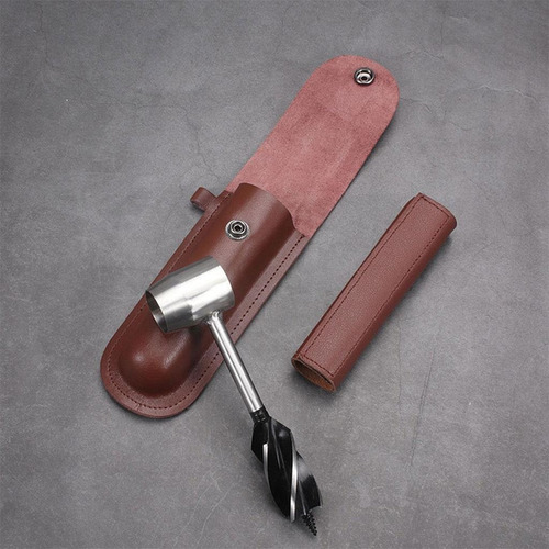 Y1m Barrena De Mano De Acero Taladro De Madera Manual Marrón