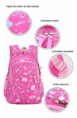 Os Mochila Escolar De Nylon De 3 Piezas Para Niña Morada