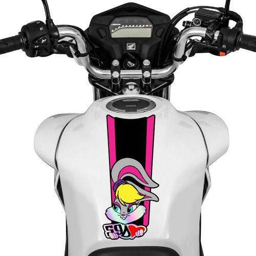 Adesivo Tanque Moto Coelho Lola 59d Rosa Menina Holografico