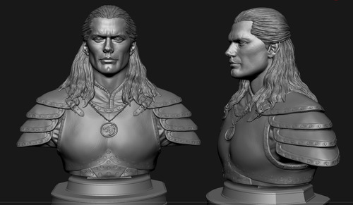 Imponente Busto De Geralt De Rivia - The Witcher