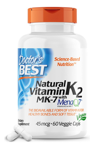 Suplemento Doctor's Best Natural Vitamina K2 Mk-7 60 Comprim