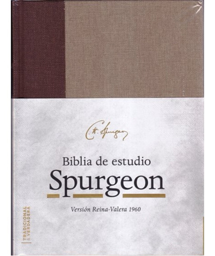 Rvr 1960 Biblia De Estudio Spurgeon, Marrón Claro, Tela