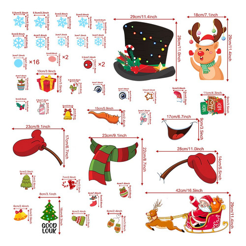 B Stickers, Árbol De Navidad, Muñeco De Nieve, Papá Noel, Co