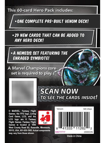 Marvel Champions Paquete De Héroe Venom - Juego De Cartas