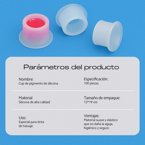 Ink Cups De Silicona Para Tintas De Tatuaje 12 Mm 100pzs Ouo