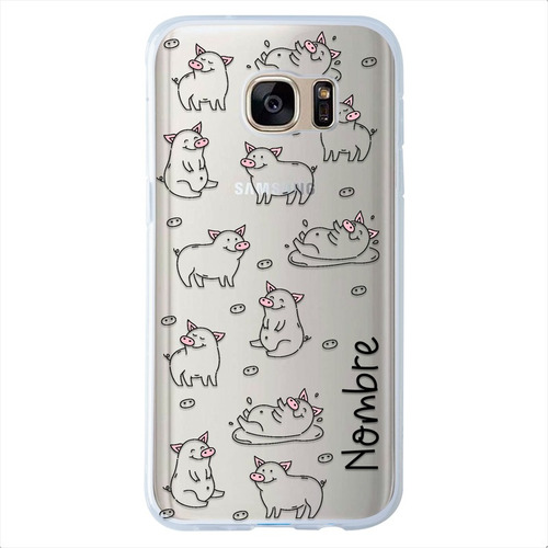 Funda Para Galaxy Cerditos Personalizada Nombre