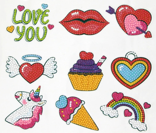 Stickers Pintura De Diamantes Diseños Varios Niños