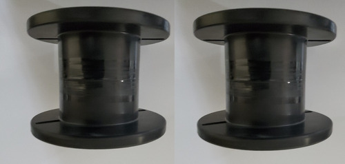1 Par De Carretes De Plastico Negro Vacio 6 Diametro 4-3/8