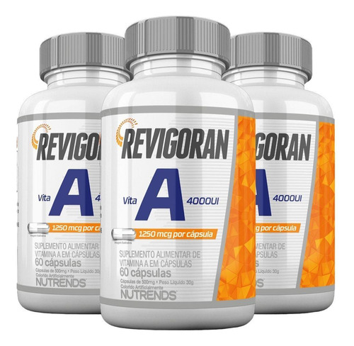 Kit 3x Revigoran Vitamina A 4000ui 60 Cápsulas - Nutrends