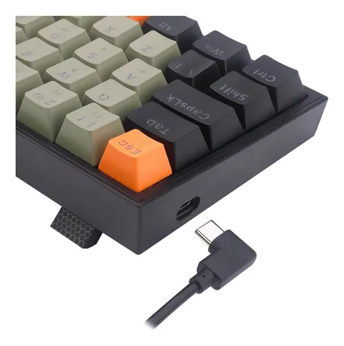 Teclado Redragon K617rgb-OG Fizz Gamer Naranja Gris Negro