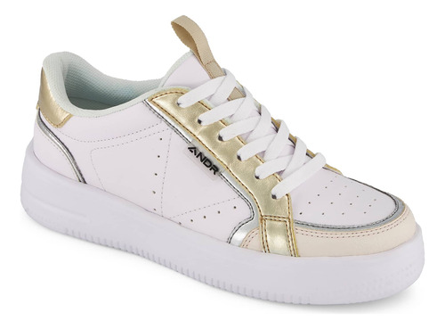 Tenis Urbano Andrea Tipo Low Top Para Mujer Color Blanco