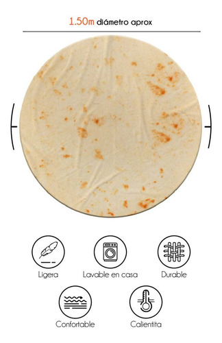 Cobertor Cobija Pizza Circular Ultrasuave Muchos Diseños Tortilla
