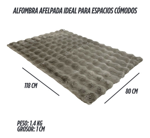 Alfombra Afelpada 118x80 Cm Tapete Suave Para Sala Y Cuarto Café
