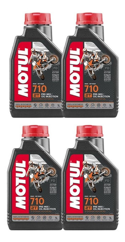 Aceite D Motor A Gasolina 2tiempos Motul 710 1l Sintetic 4pz