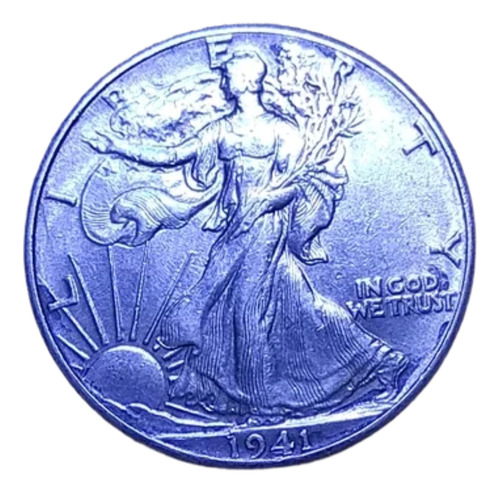 Medio Dólar Eeuu 1941 Walking Liberty Conservad Moneda Plata