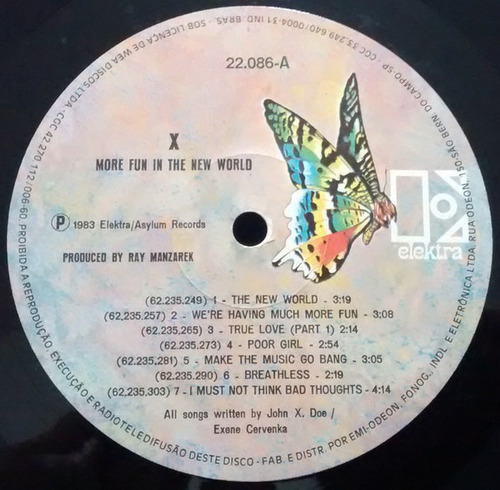 Imagem 2 de 2 de Lp Vinil (nm) X More Fun In The New World Ed Br 1983 Raro