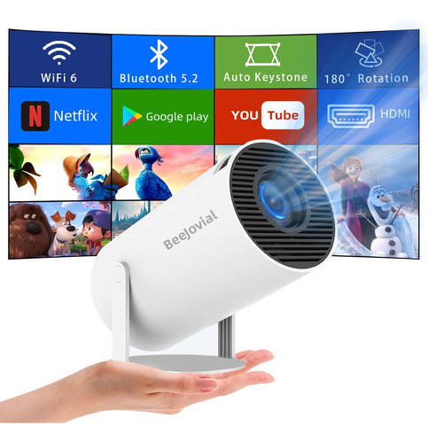 Proyector Portatil Wifi Bluetooth: Auto Keystone Mini Para