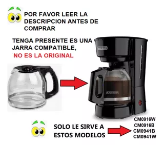 Repuesto Jarra Compatible Cafetera Black And Decker 12 Tazas