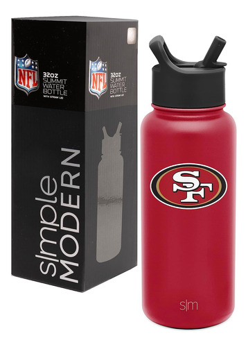 Botella De Agua Tapa De Sorbete Licencia Oficial De Nfl...