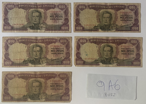 Billete Uruguay 1000 Pesos 1967, 9a6 Rotondaro, Bu22