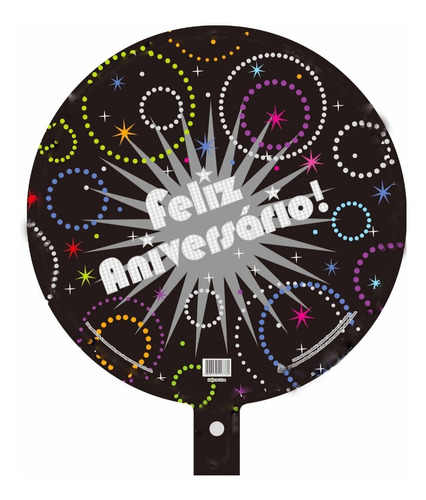 Balão Metalizado Feliz Aniversário 18  = 45cm 10unidads Top!