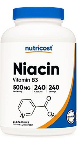 Suplemento Nutricost Niacina De Vitamina B3, 0,018 Oz, En 24
