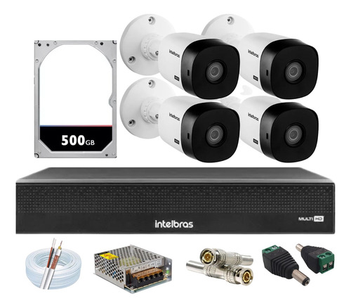 Kit 4 Cameras Intelbras 1120b Dvr 4 Canais Intelbras C/hd