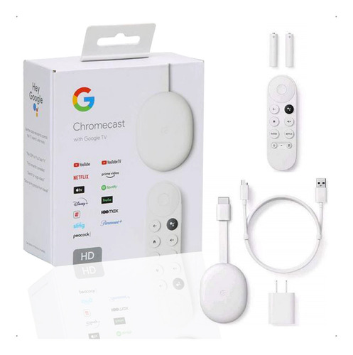 Google Chromecast TV 4 HD, transmisión multimedia de voz, 8 GB, 2 GB de RAM