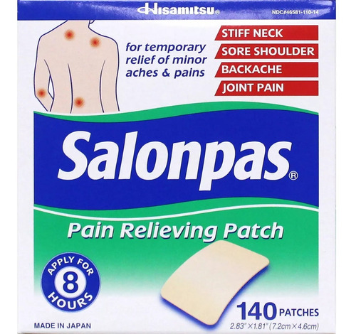 Parches Salonpas 7.2x4.6 Cms - 140 Pzas - Americano