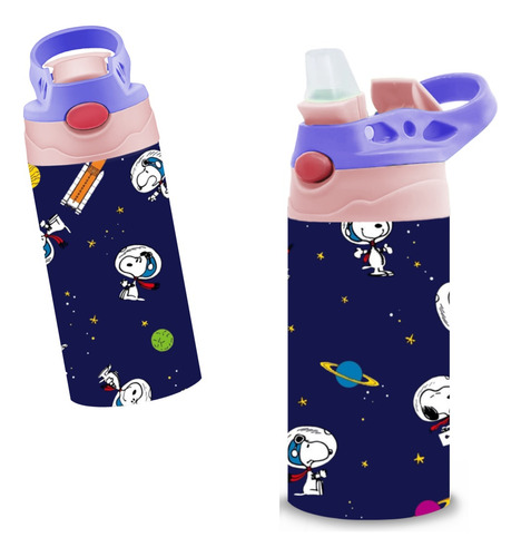 Termo Infantil Snoopy Astronauta Acero Inoxidable 320 Ml Lila
