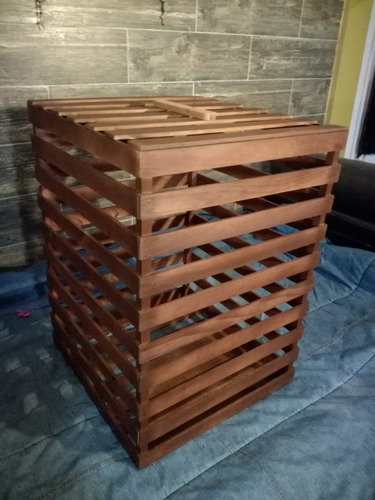Huacal Gigante De Madera Con Tapa Color Chocolate