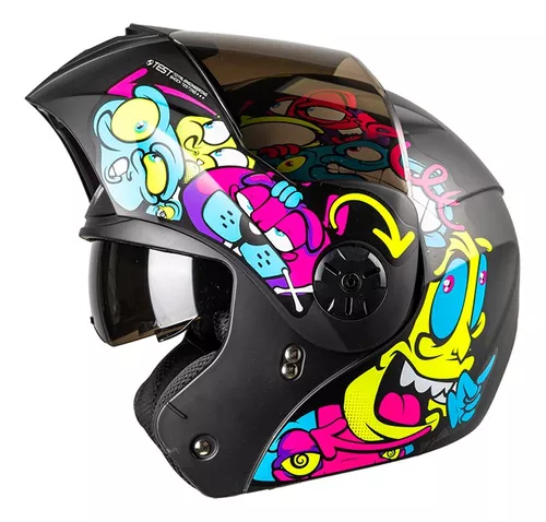 Casco Moto Niña Ich Abatible Rosa Con Visor Dot