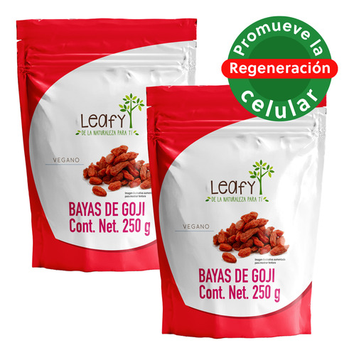 Goji Berries Bayas Orgánico Leafy Pack Duo 500grs Superfood